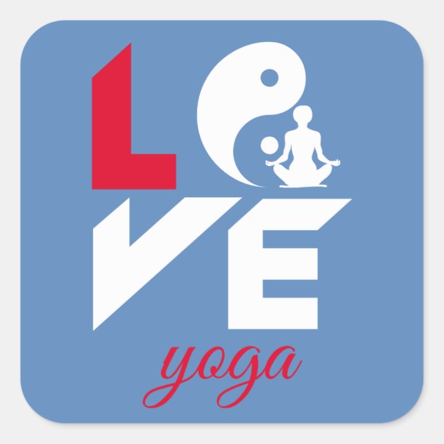 Love yoga square sticker (Front)