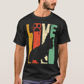 Love Yorkie Cute Dog Paw Print Yorkshire Terrier T-Shirt