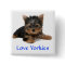 Love Yorkies Puppy Button Pin