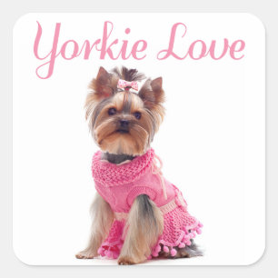 Love Yorkshire Terrier Puppy Dog Sticker / Seals
