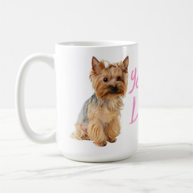Love Yorkshire Terrier Puppy Dog  - Yorkie Coffee Mug (Left)