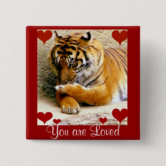 Love You_ 15 Cm Square Badge (Front)