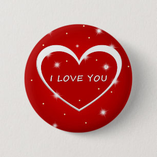 Love you 6 cm round badge