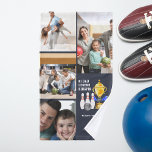 Love You A Bowl Lot Dad | Bowling Ball Hand Towel<br><div class="desc">Featuring a charming watercolor trophy and bowling pins. Add four of your own photos as well. The perfect birthday, or father's day gift for any man who loves bowling! Easily personalise this design with your own text (add a name or monogram). Convenient bowling ball towel. These are Father’s Day gifts...</div>