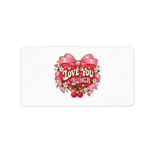 Love You a Bunch Retro Coquette Heart Bow Sticker