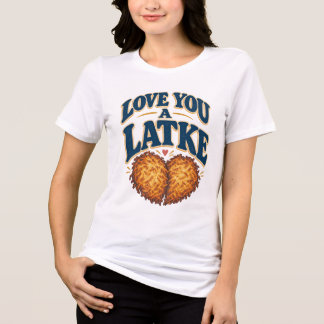 Love You A Latke Funny Hanukkah Pancake Heart Tri-Blend Shirt
