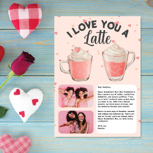 Love You a Latte, Galentine! Personalised Friends Holiday Card