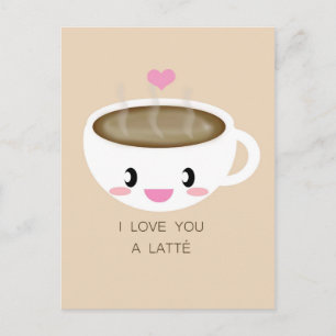 Love You a Latté Postcard