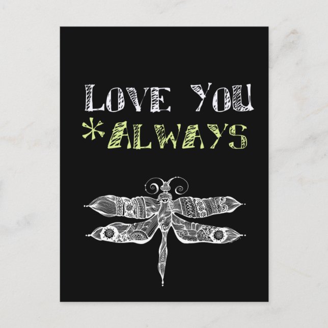 Love You Always Chalkboard Postcard (Front)