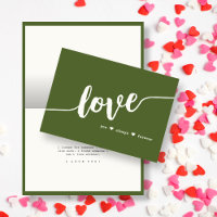 "Love You Always Forever" Green Hand Script