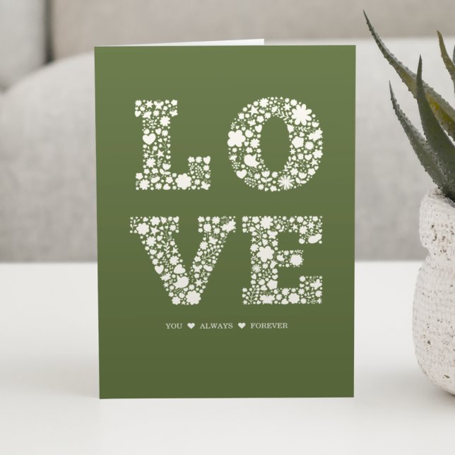 "LOVE You, Always, Forever" Green Love Card (Creator Uploaded)