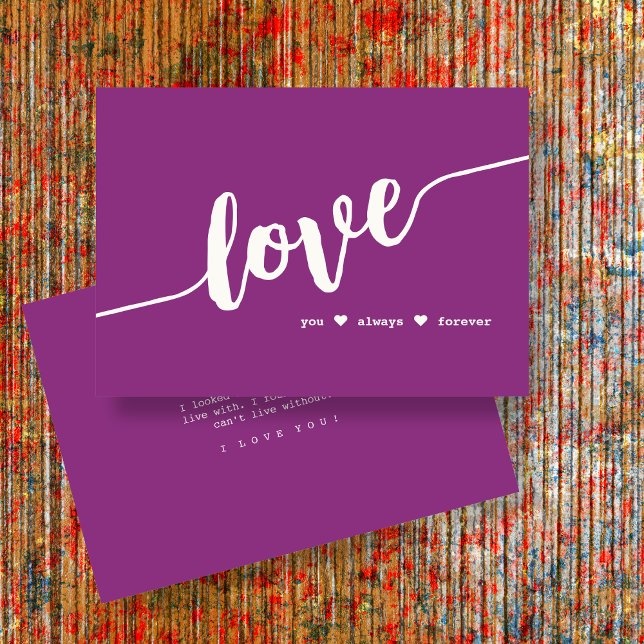 "Love You Always Forever" Raspberry Script Card (Creator Uploaded)