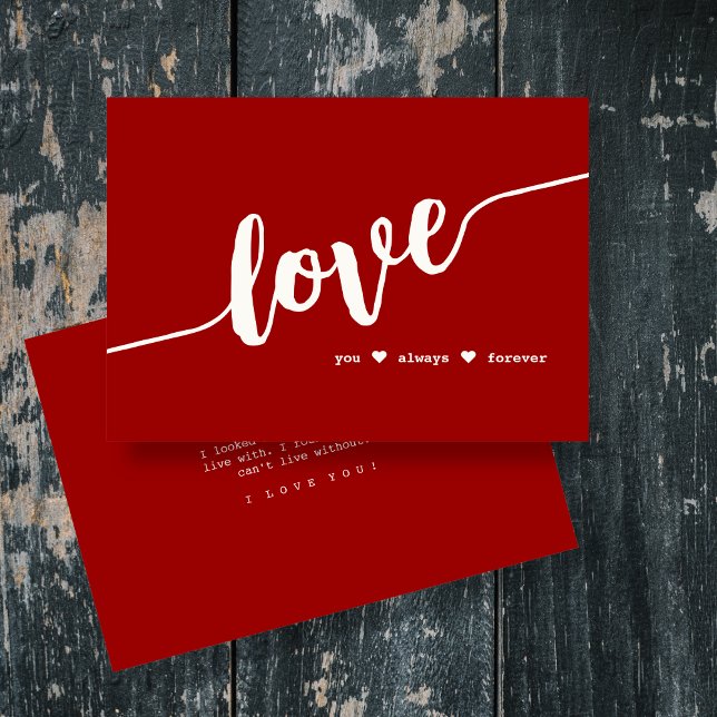 "Love You Always Forever" Red Script Card (Creator Uploaded)