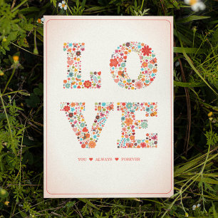 "LOVE You, Always, Forever" Retro Floral Love Card