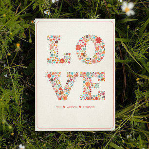 "LOVE You, Always, Forever" Retro Floral Love Card