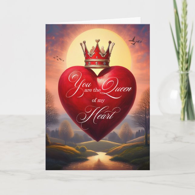 Love You are the Queen of My Heart with Crown Card (Front)