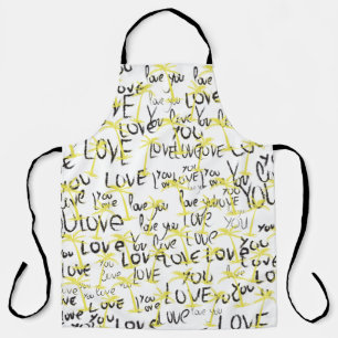 Love You , Art Palms Summer  Apron