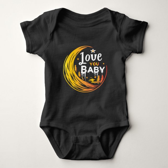 Love you baby lovely moon design bodysuit (Front)