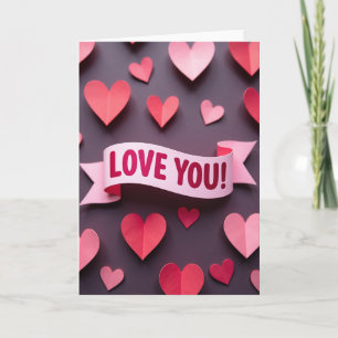 Love You Banner Heart Card