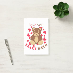 Love you beary much for Valentine's Day Post-it Notes