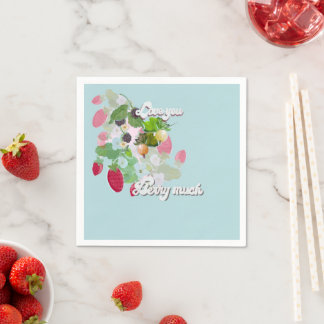 Love You Berry Much heart patch Napkin