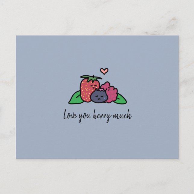 "Love you berry much" Postcard (Front)