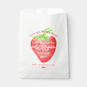 Love You Berry Much Strawberry Sweet Valentines Favour Bags