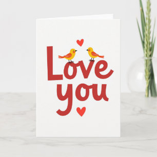 Love You Birds Heart Art Card