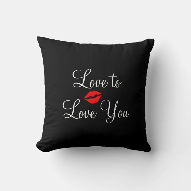 Love You Black Accent  Cushion (Front)