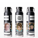 Love you black white best daddy ever 3 photos water bottle<br><div class="desc">Thor Copper Vacuum Insulated Bottle.
Gift idea.
Replace the three photos with your own.
Best daddy ever.
Gift from the kids.
Black and white.</div>