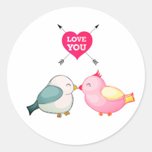 Love You Blue   Birds Sticker