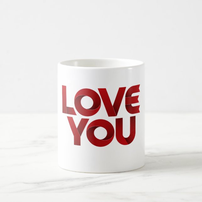 Love You – Bold Romantic Typography Coffee Mug (Center)