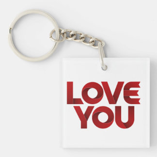 Love You – Bold Romantic Typography Key Ring