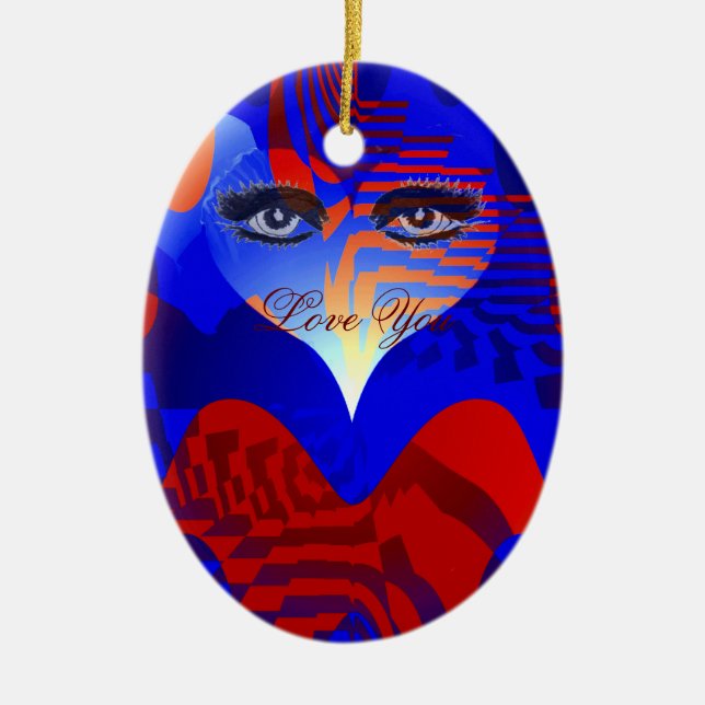 Love You_ Ceramic Tree Decoration (Front)