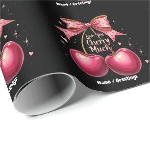 Love You Cherry Much A Sweet & Funny Valentine’s Wrapping Paper