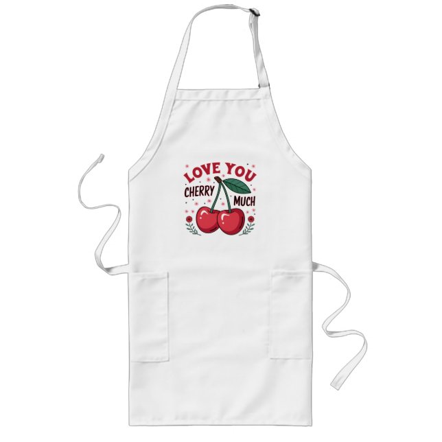 Love You Cherry Much Long Apron (Front)