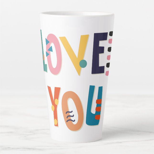 Love You Colours Latte Mug (Front)