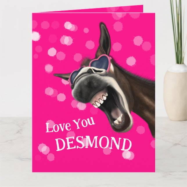 Love You, Crazy Donkey Greetings Card (Front)