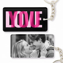 Love You Custom Photo Modern Typography Black Pink