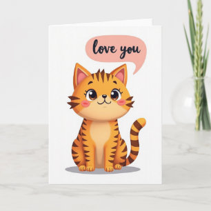 Love You Cute Kitty Card