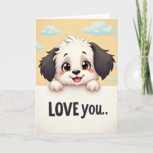Love You Cute Puppy Card