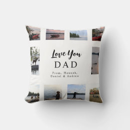 Love You Dad | 10 Customisable Photos And Names Cushion