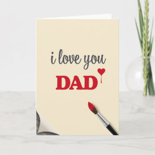Love You Dad Art Heart Card