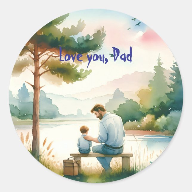 Love you, Dad Classic Round Sticker (Front)