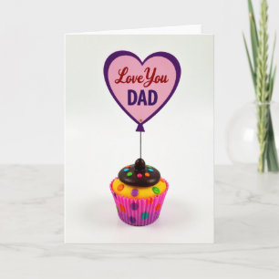 Love You Dad Cupcake Greeting Card