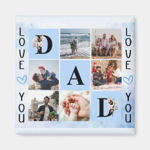 Love You Dad Custom Photo Collage - Personalised Magnet
