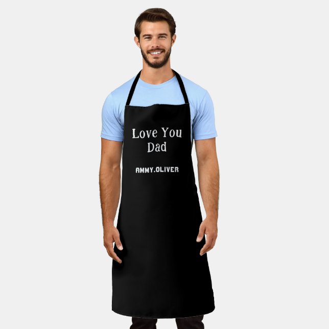 Love You Dad father and kids name Father' day gift Apron (Worn)