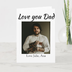 love you dad fathers day add photo name simple card