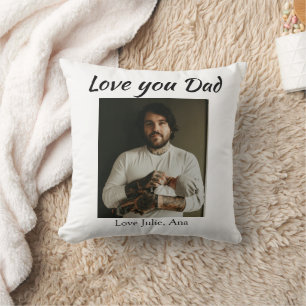 love you dad fathers day add photo name simple cushion