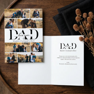 Love You Dad Heart Photo Collage Father's Day Card